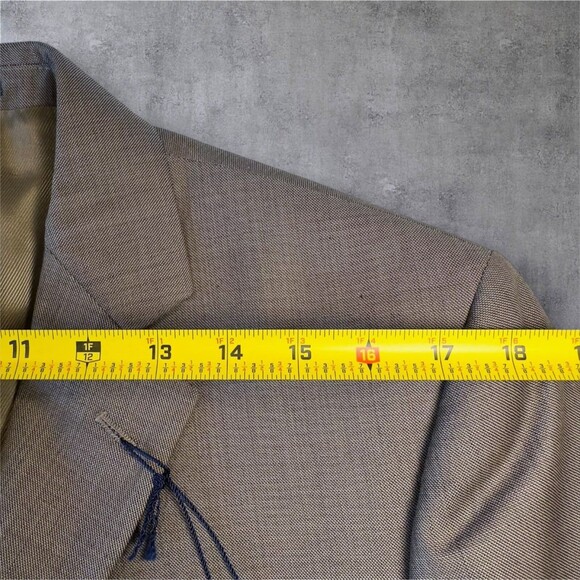 STAFFORD Mens Blazer Sport Coat Two Button Jacket 40R Tan/Brown Wool Blend Suits - Picture 13 of 15